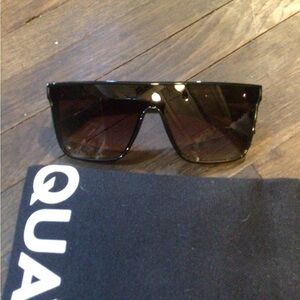 NEW! Quay Nightfall amber fade Black Oversized Shield Sunglasses
